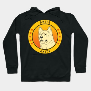 Akita Dog Portrait Hoodie